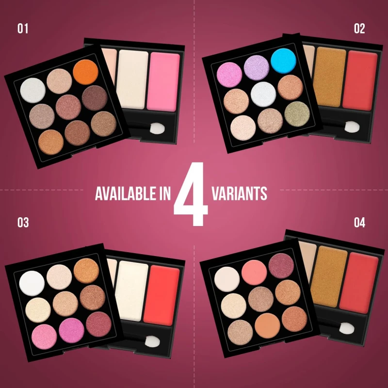 Hilary Rhoda Glow Up Face Palette | Face Palette with Blush, Highlighter, Face Powder & Eyeshadows | Highly Pigmented Face Palette | Available in 4 Variants | 20.6g (Shade 03) - Thumbnail 8